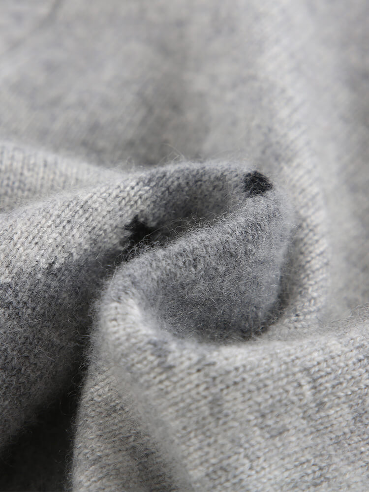 Kids Cute Gray Cashmere Sweater with Two Dogs Pattern